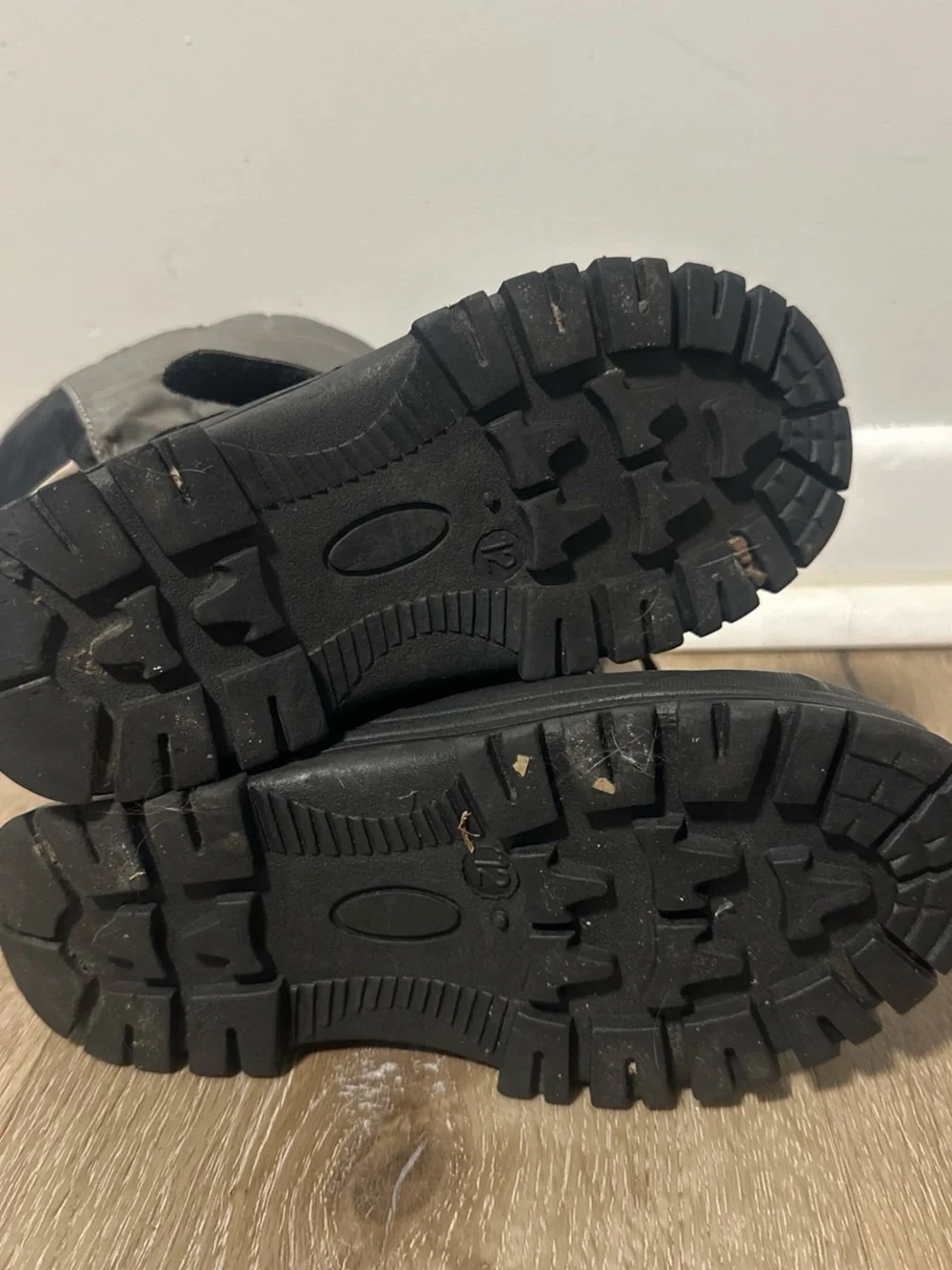 Kids Waterproof Grey and Black Winter Snow Boots
